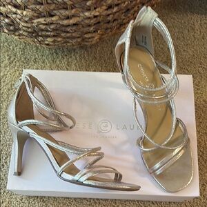 Chinese Laundry Metallic Strappy Heels